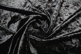 Jet Black Crushed Stretch Velvet