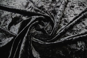 Jet Black Crushed Stretch Velvet