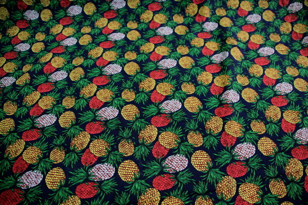 Pineapple Party on Navy Rayon