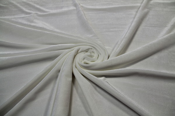 Soft Ivory Plush Stretch Velvet New Image