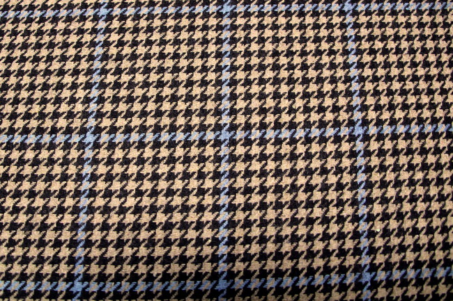 Brown & Caramel Houndstooth Wool Blend