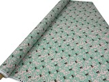 Miniature Birds on Mint Green Printed Cotton
