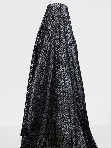 Black Abstract Floral Guipure