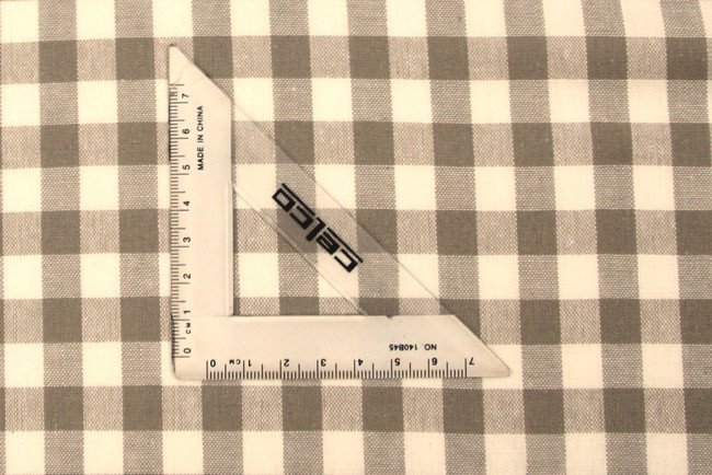 Beige & White Gingham Cotton/Linen Blend