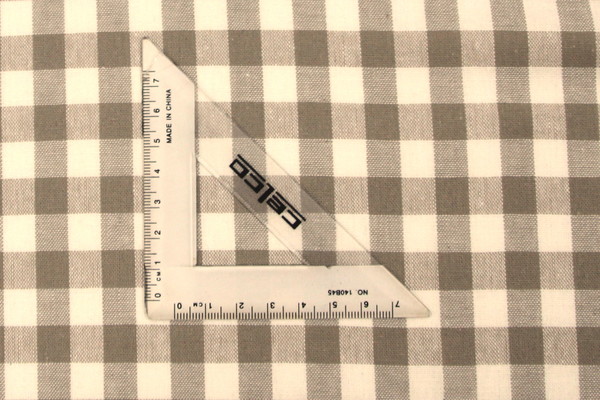 Beige & White Gingham Cotton/Linen Blend