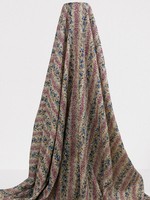 Blue Roses with Pink on Neutral Rayon