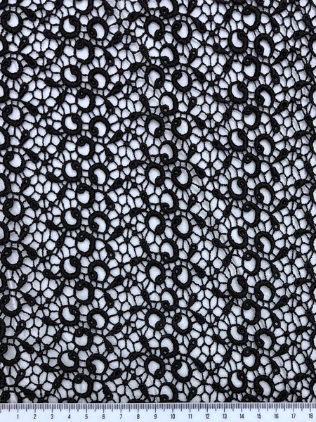Black Abstract Floral Guipure