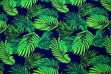 Greens on Navy Pasifika Palms Cotton