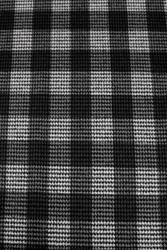 Greys/Black Brushed Checked Houndstooth Reversible Woven