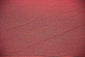 Red & Black Tencel Linen Striped Knit 