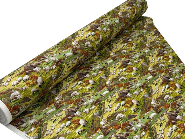 * REDUCED * Sheep: In the Country Printed Premium Cotton