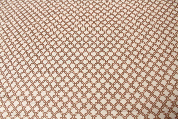 Buff Print on Ivory Printed Stretch Cotton
