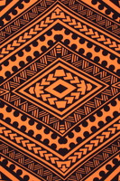 Samoan Tribal Inspired Digital Printed Orange & Brown Pasifika Mini Matt