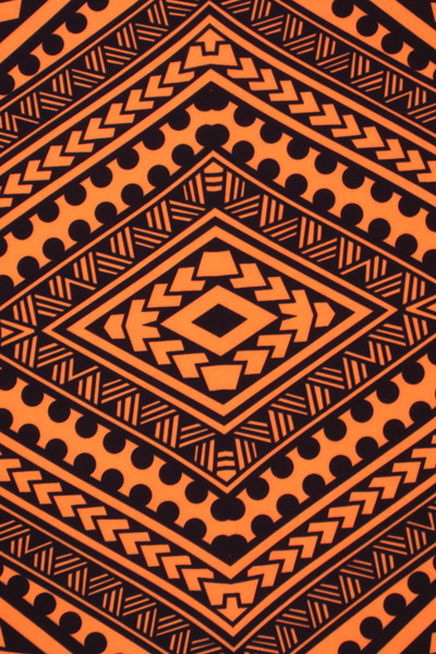 Samoan Tribal Inspired Digital Printed Orange & Brown Pasifika Mini Matt