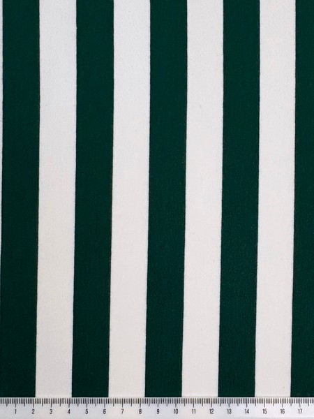 Bottle Green & White Striped Cotton Lycra