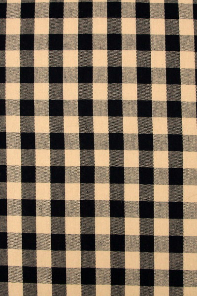 Black & Biscuit Gingham Cotton/Linen Blend