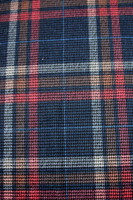 Navy/Melon Brushed Checked Houndstooth Reversible Woven