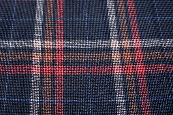 Navy/Melon Brushed Checked Houndstooth Reversible Woven