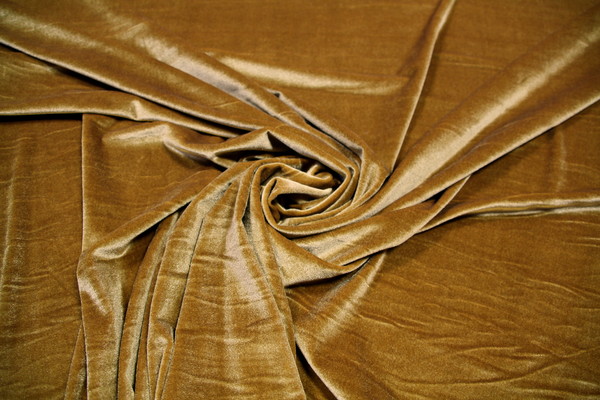 Burnished Gold Plush Stretch Velvet New Image
