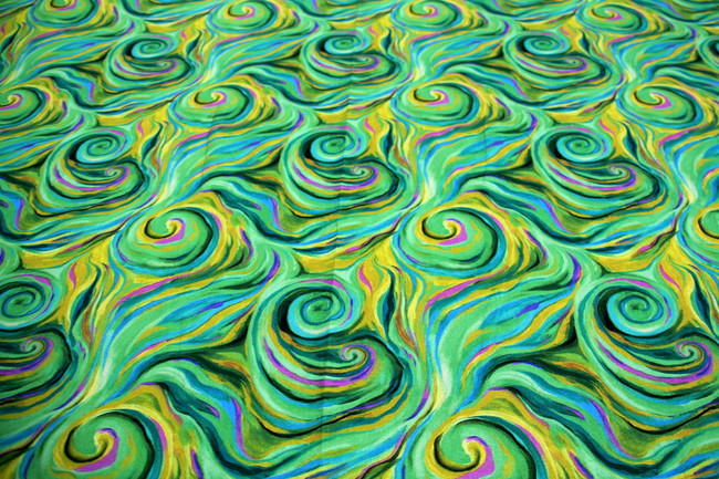 Green Swirl Sensations (Impressions Collection) Premium Printed Cotton