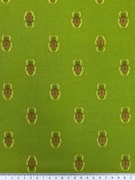 Stag Beetles on Dark Lime Printed Cotton