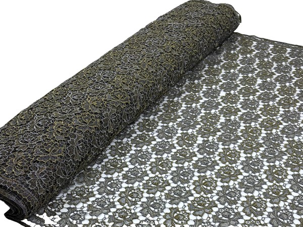 Gold & Silver Floral Sparkle Guipure