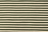 Olive & White Striped Cotton Lycra