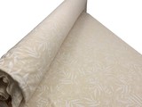 White on Beige Frangipani Design Foiled Stretch Knit