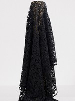 Black Rambling Roses Guipure Lace