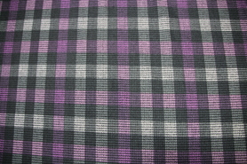 Purple/Black Brushed Checked Houndstooth Reversible Woven