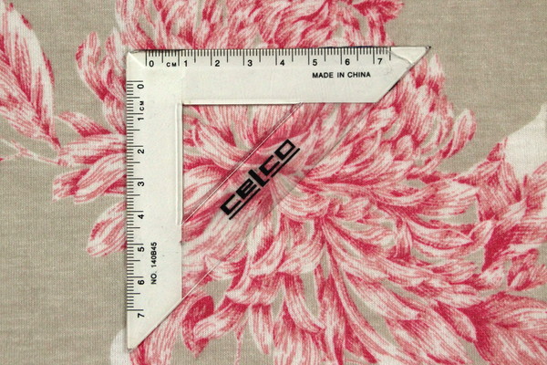 CORAL Pink FLORAL ON Beige SOFT VISCOSE KNIT