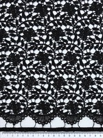 Black Rambling Roses Guipure Lace