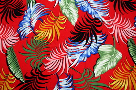 Multi-Coloured Palms Light-Weight Polyester Crepe