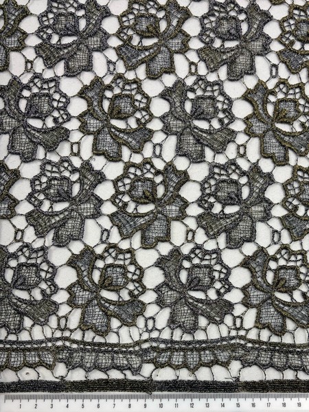 Gold & Silver Floral Sparkle Guipure Lace