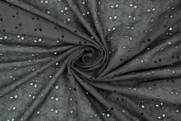 Black Broderie Anglaise Cotton