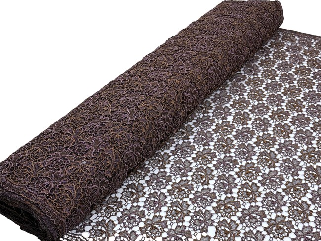 Copper & Mauve Sparkle Guipure Lace