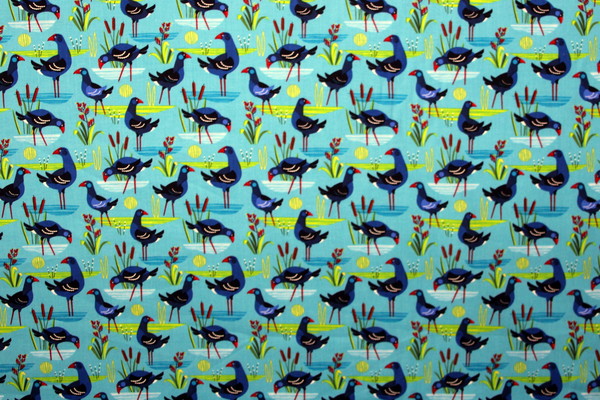 Early Birds Pukeko Printed Kiwiana Cotton