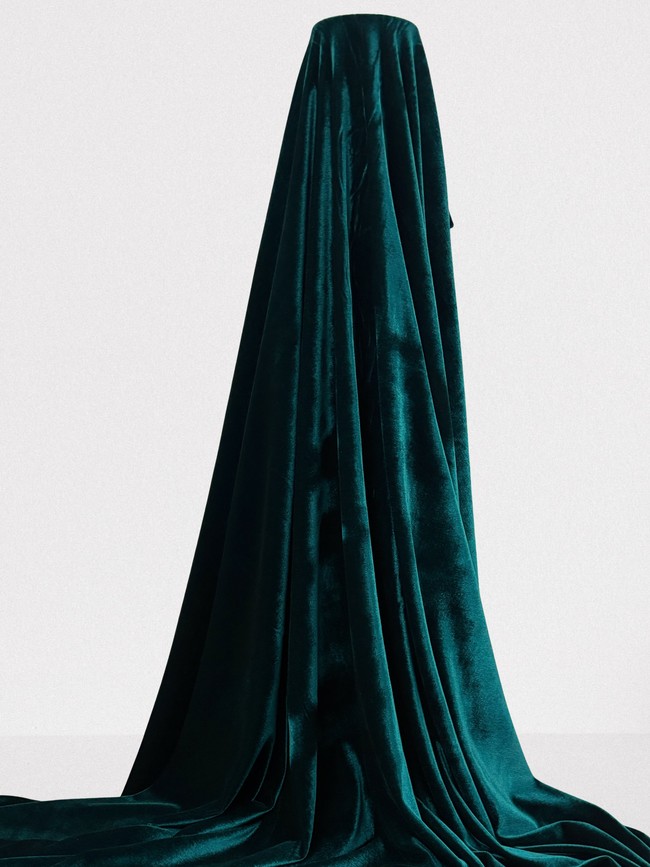 Teal Plush Stretch Velvet