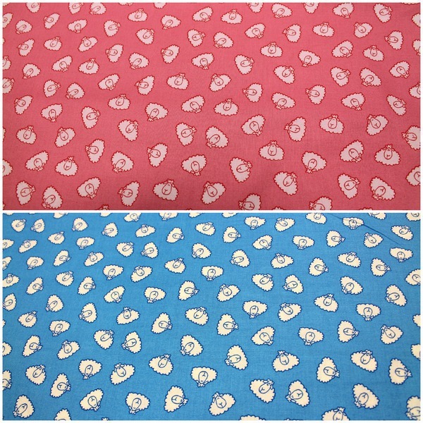Cute Blue or Pink Sheep Cotton