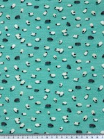 Mini Sheep on Light Teal Green Printed Cotton