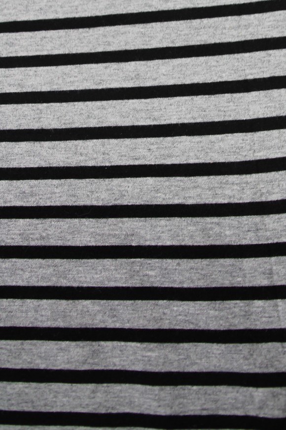 Black & Grey Marle Stripes Cotton Lycra