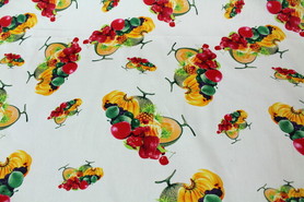 Tutti Frutti Printed Stretch Cotton - White