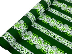 Lime, White & Black on Green Traditional Designs of Aotearoa