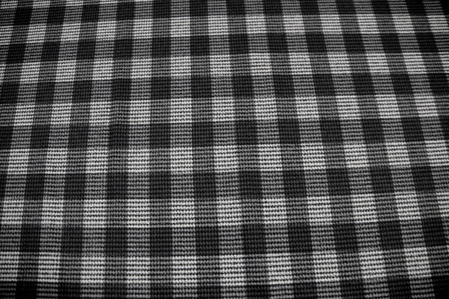 Greys/Black Brushed Checked Houndstooth Reversible Woven