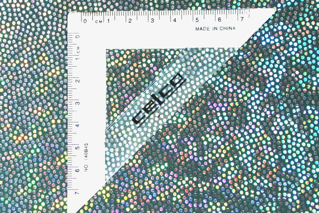 Silver Holographic Dots on Olive Knit