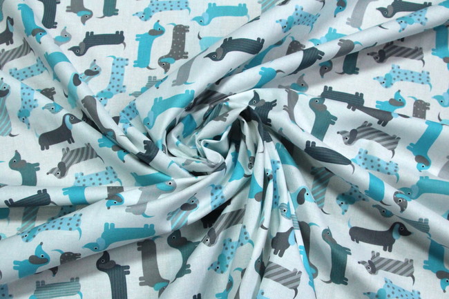  Sausage Dogs Printed Cotton