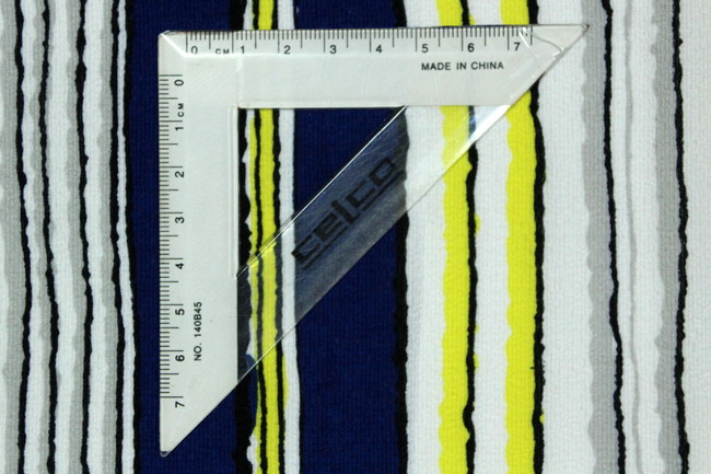 Navy, Yellow, White & Grey Light-weight Polyester Crepe