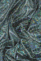 Silver Holographic Dots on Olive Knit