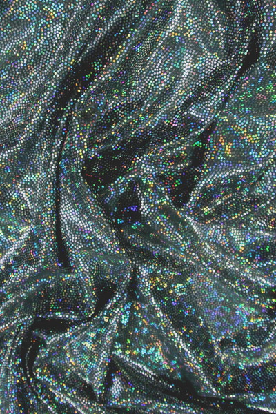 Silver Holographic Dots on Olive Knit