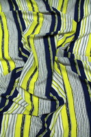 Navy, Yellow, White & Grey Light-weight Polyester Crepe